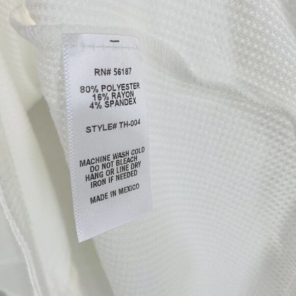 BAEA V-Neck Flare Sleeve Waffle Knit T-shirt In White Size Large - Picture 10 of 10